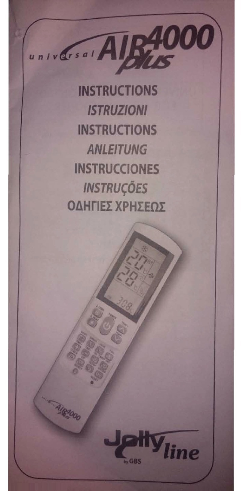 GBS Jolly Line Universal Air 4000 Plus User manual