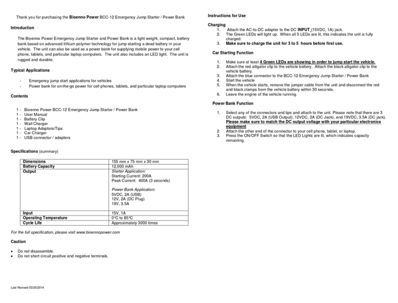 Bioenno Power BCC-12 user manual