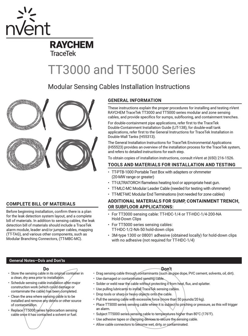 Raychem TRACETEK TT3000 SERIES installation instructions