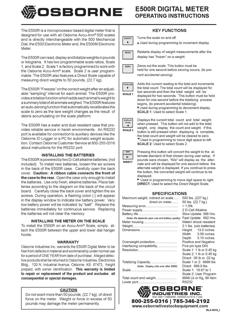 Osborne E500R operating instructions