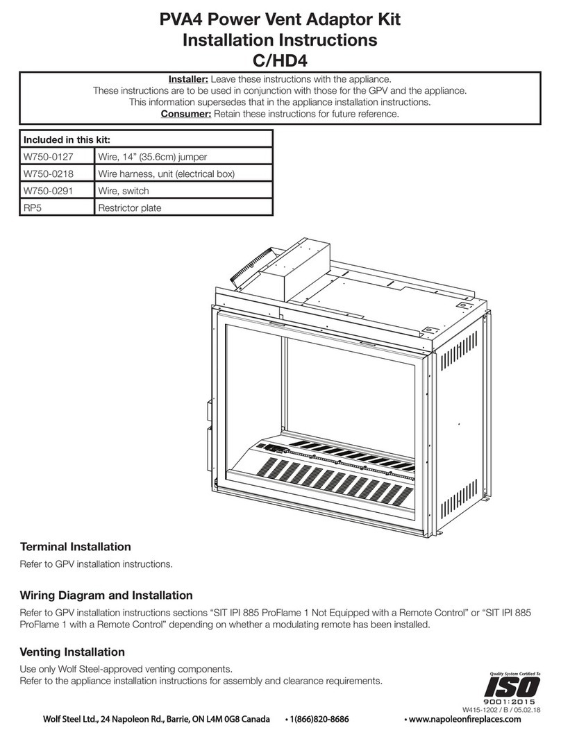 Napoleon PVA4 installation instructions