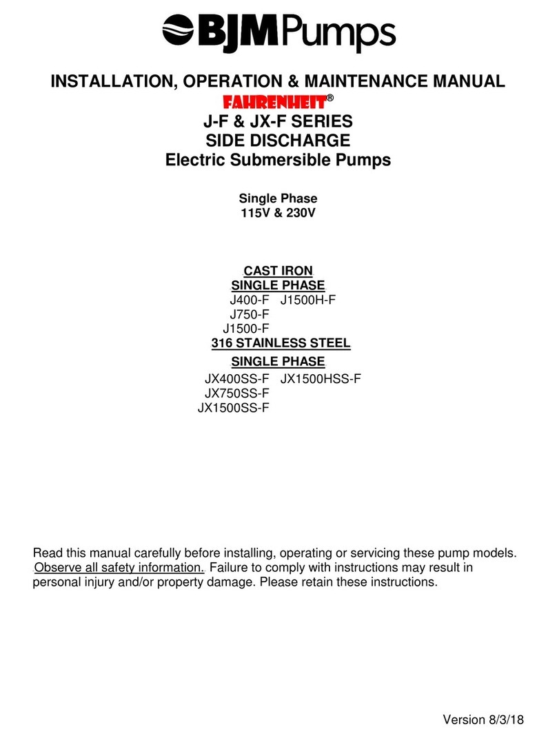 BJM Pumps J-F SERIES Installation, operation & maintenance manual BJM Pumps J-F SERIES Installation, operation & maintenance manual