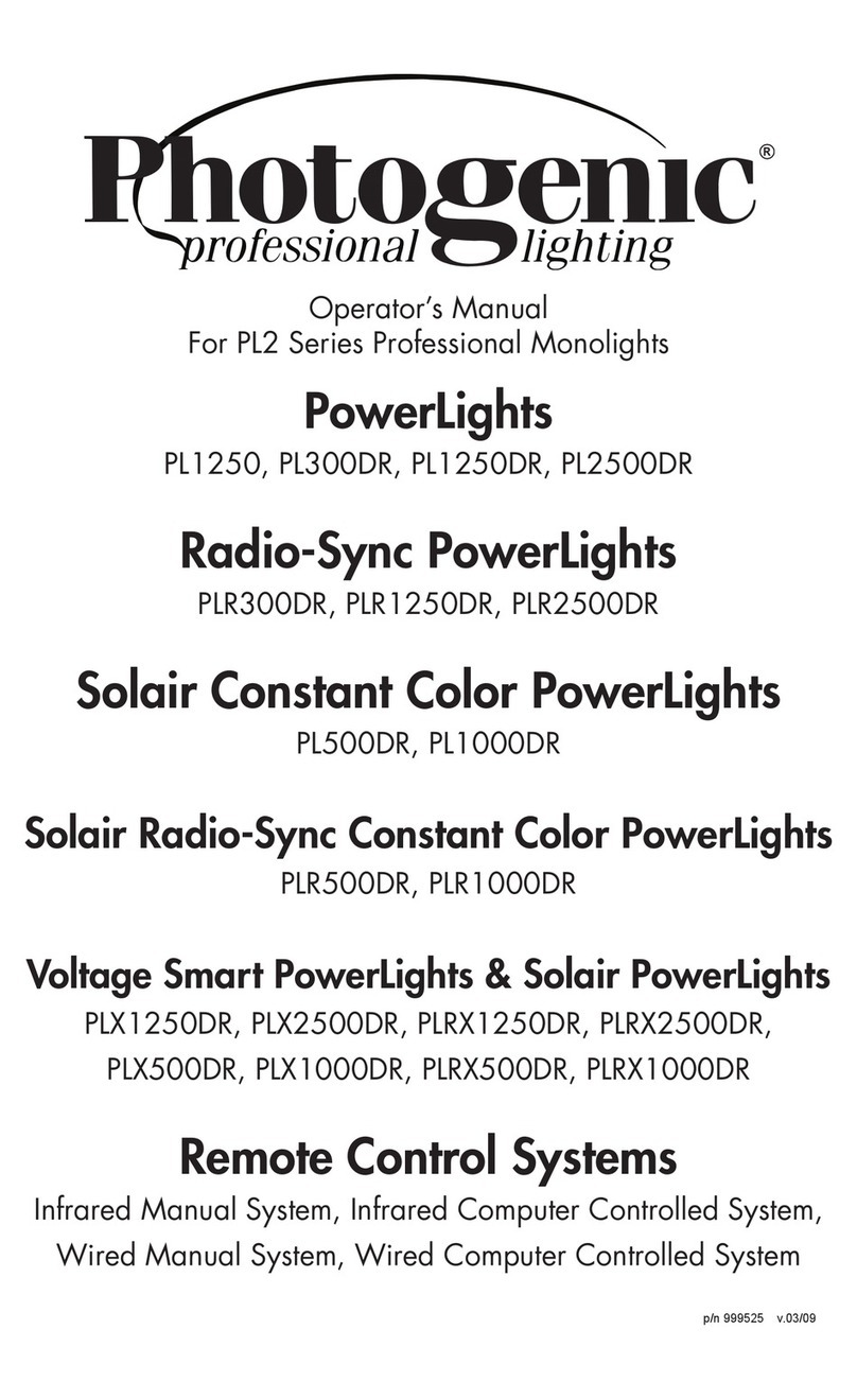 Photogenic PowerLight PL2 Series Operator's manual
