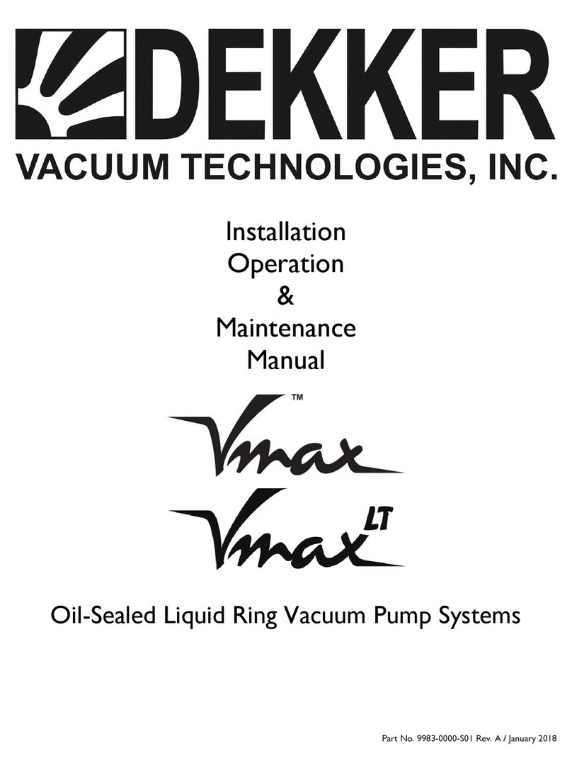 Dekker VMAX SERIES Installation, operation & maintenance manual