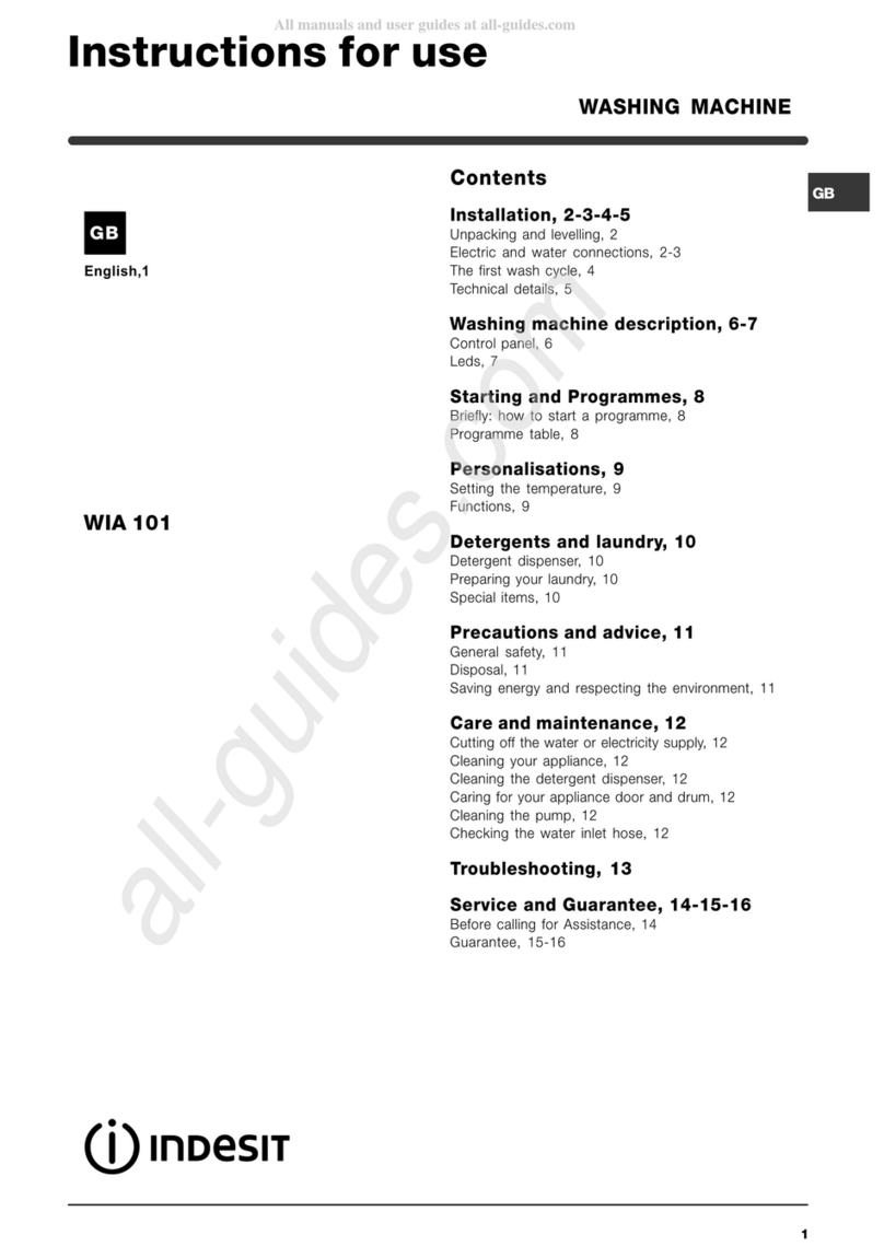 Indesit WIA 101 User manual