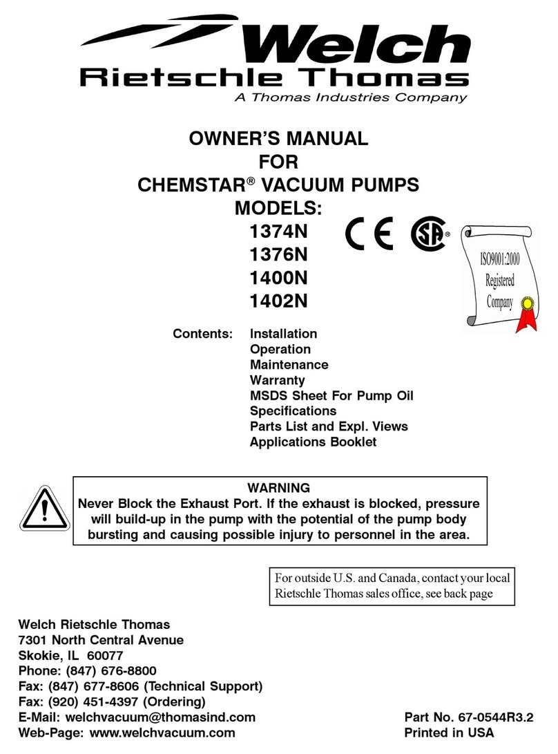 Welch CHEMSTAR 1374N owner's manual