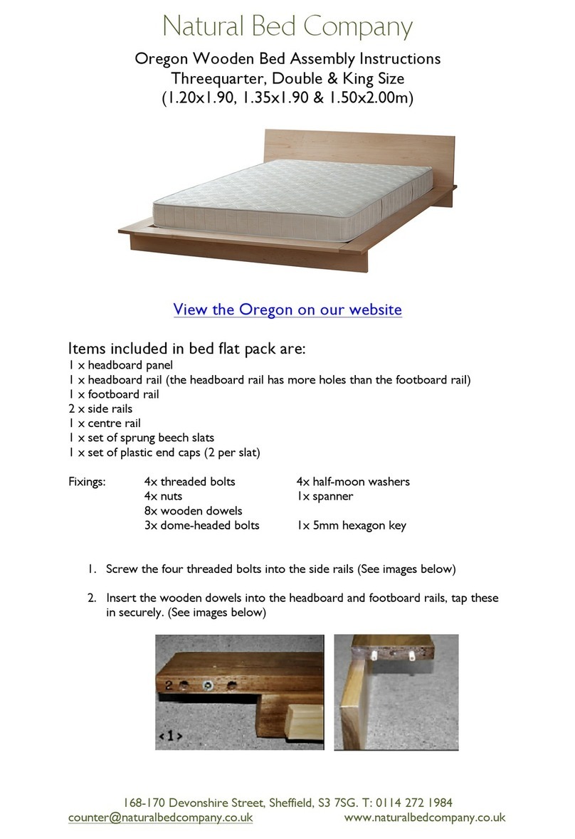 Natural Bed Company Oregon Threequarter Assembly instructions