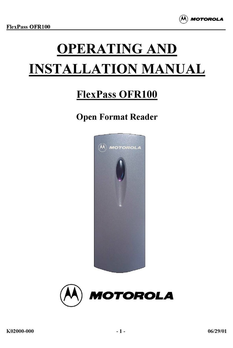 Motorola FlexPass OFR100 OPERATING AND INSTALLATION Manual