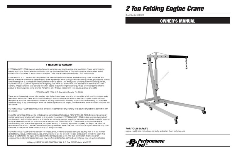 Perfomance Tool W41029 owner's manual