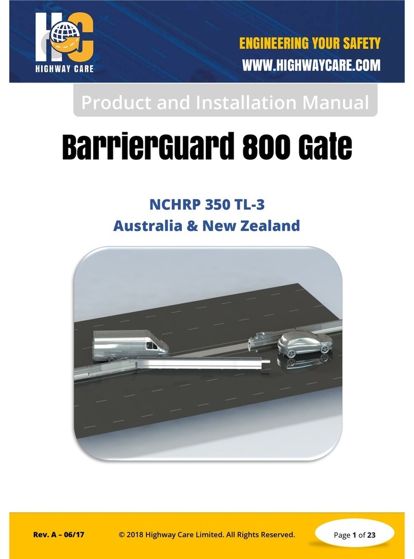 Highway Care BarrierGuard 800 Product and installation manual Highway Care BarrierGuard 800 Product and installation manual