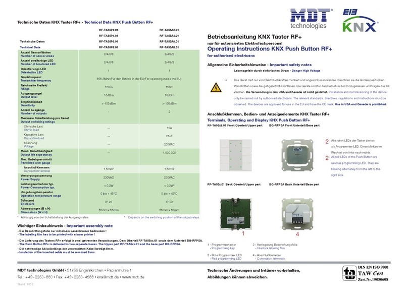 KNX Push Button RF+ User manual