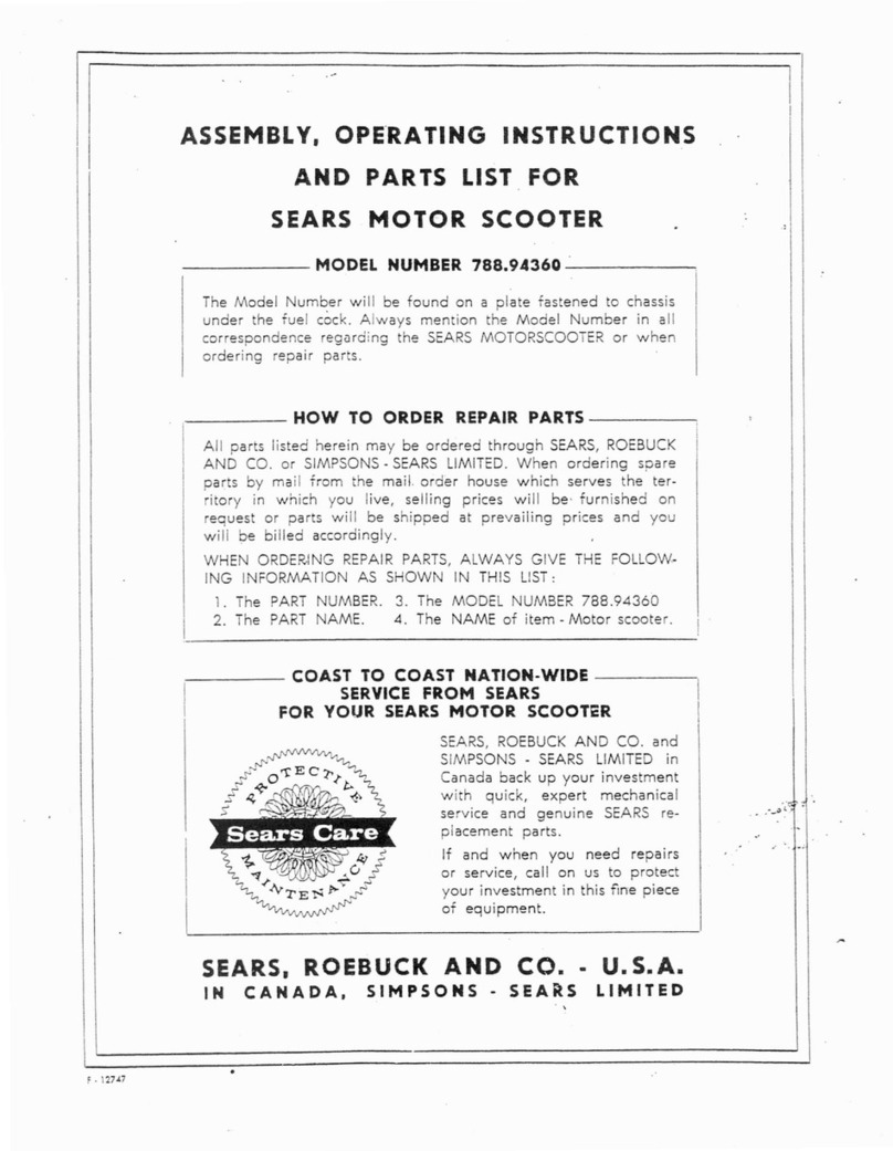 Sears 788.94360 Assembly, operating instructions and parts list
