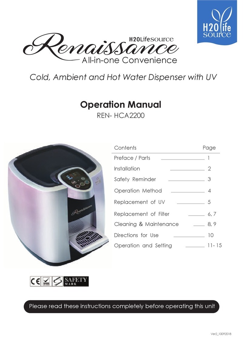H2O LIFE SOURCE Renaissance REN- HCA2200 Operation manual