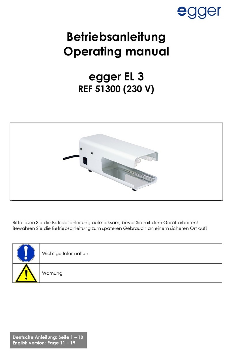 Egger EL 3 REF 51300 operating manual