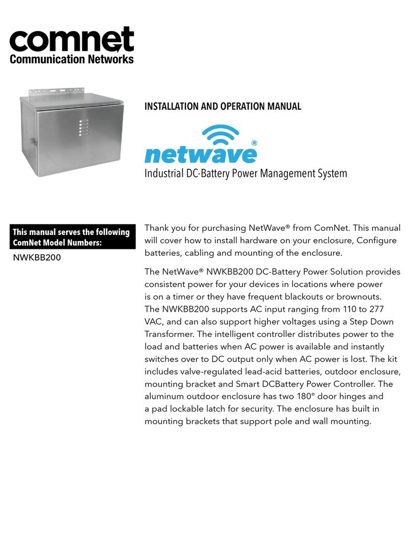Comnet NWKBB200 Installation and operation Comnet NWKBB200 Installation and operation