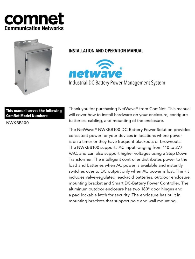 Comnet NWKBB100 Installation and operation Comnet NWKBB100 Installation and operation