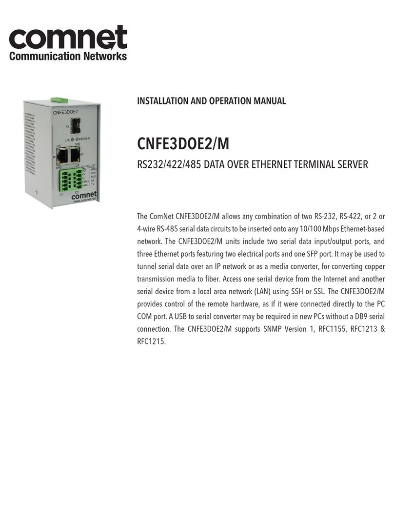 Comnet CNFE3DOE2/M Installation and operation