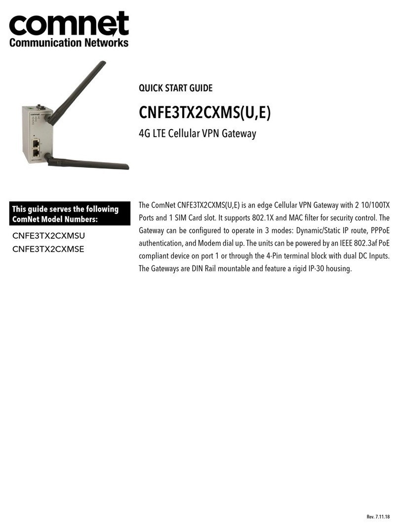 Comnet CNFE3TX2CXMSU quick start guide