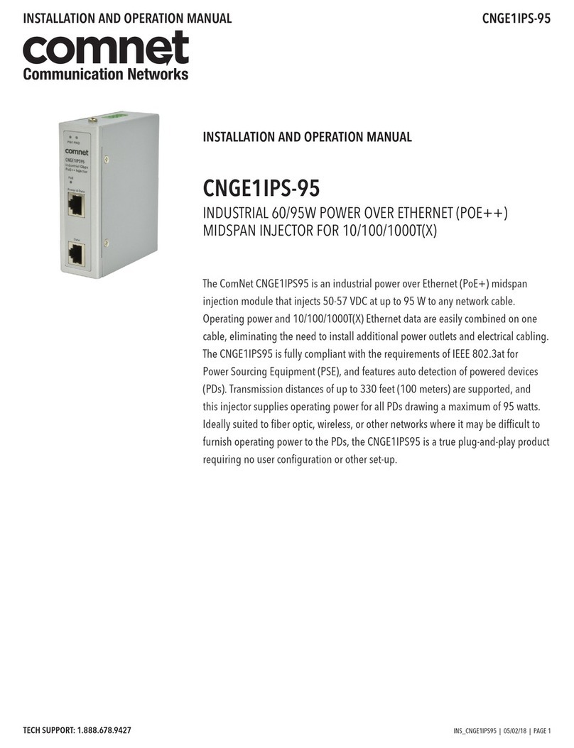 Comnet CNGE1IPS-95 Installation and operation