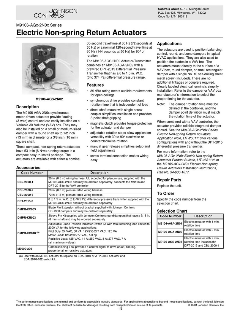 Johnson Controls M9106-AGx-2N0x Series installation instructions Johnson Controls M9106-AGx-2N0x Series installation instructions