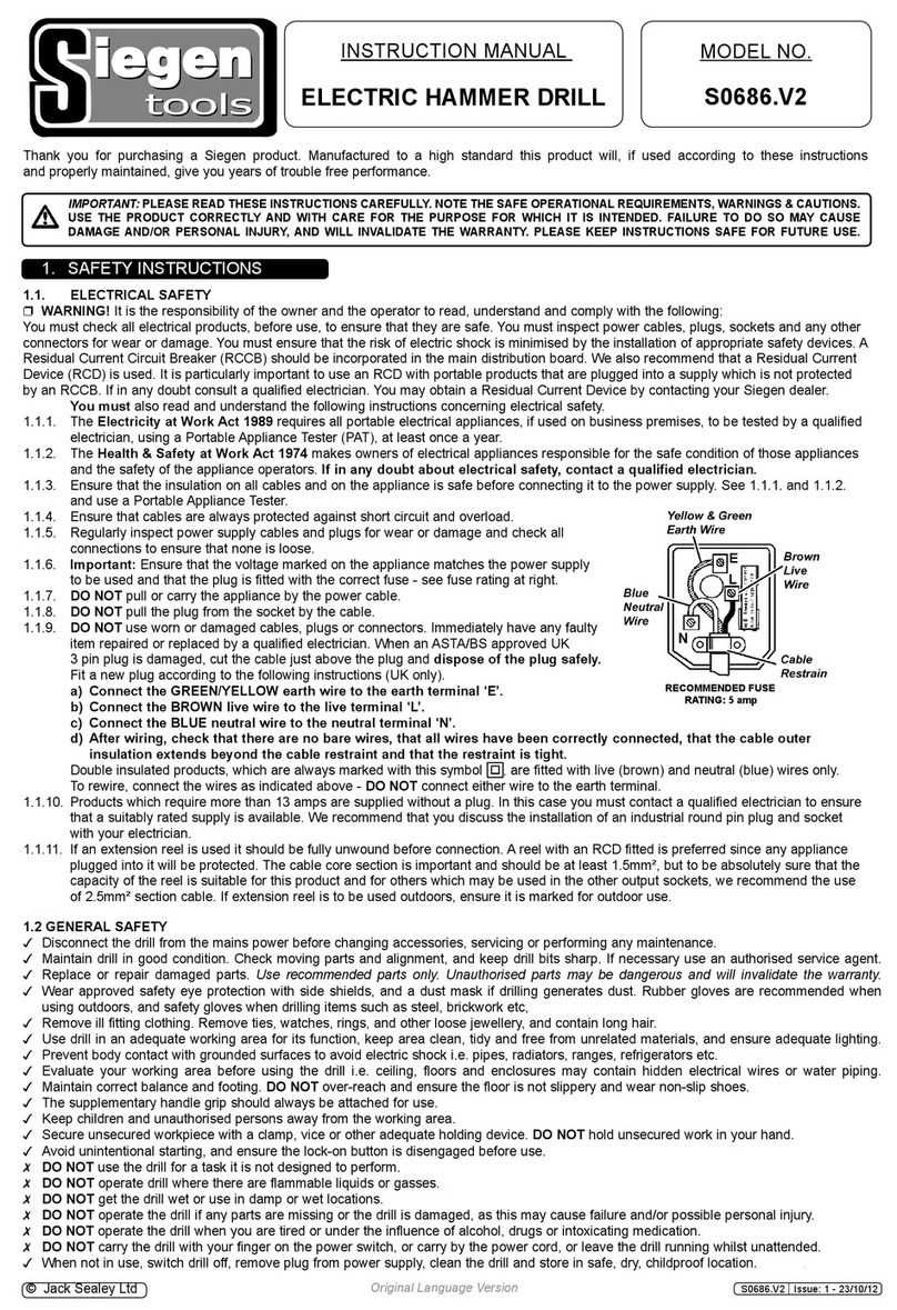 Siegen tools S0686.V2 instruction manual