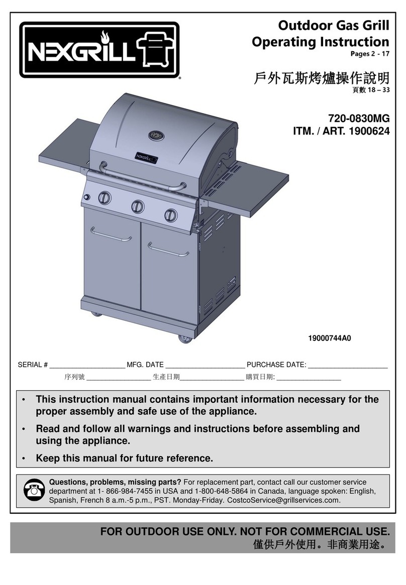 Nexgrill 1900624 Operating	 instruction