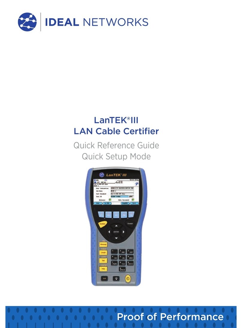 IDEAL Networks LanTEK III Quick reference guide IDEAL Networks LanTEK III Quick reference guide