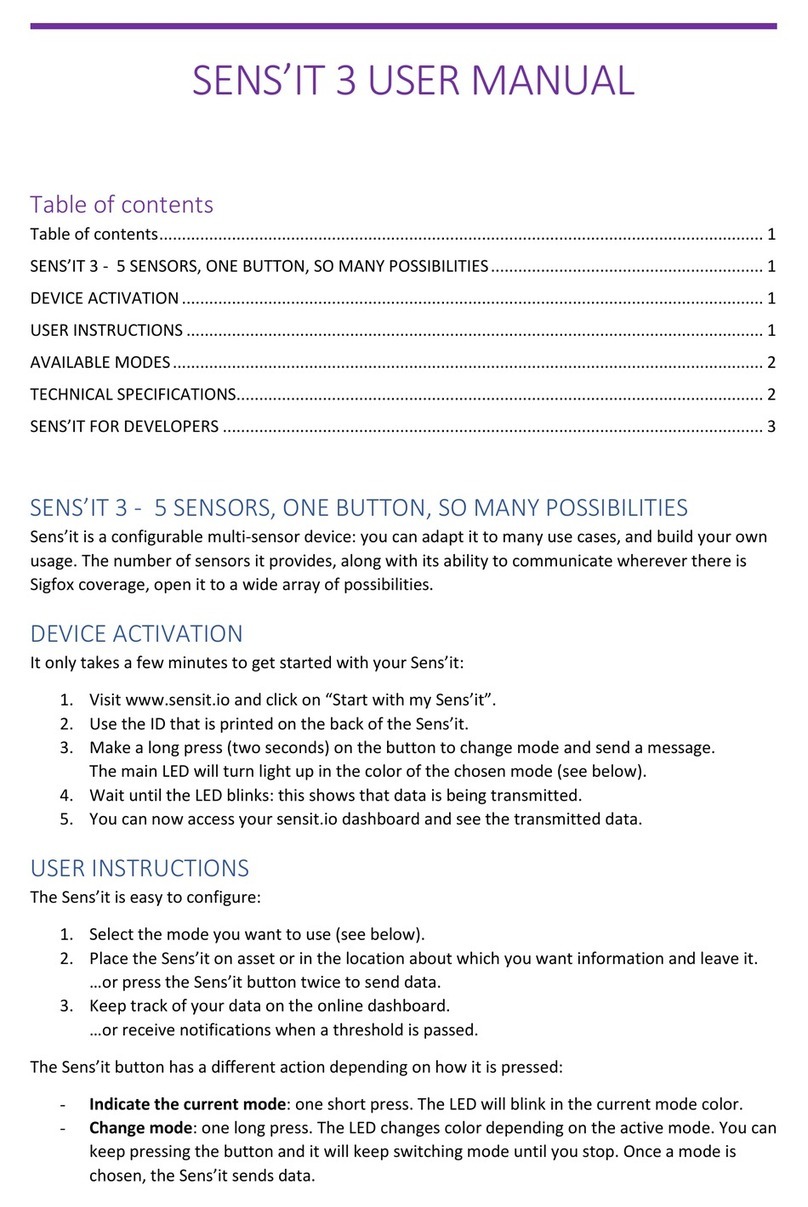 Sigfox Sens’it 3 series user manual