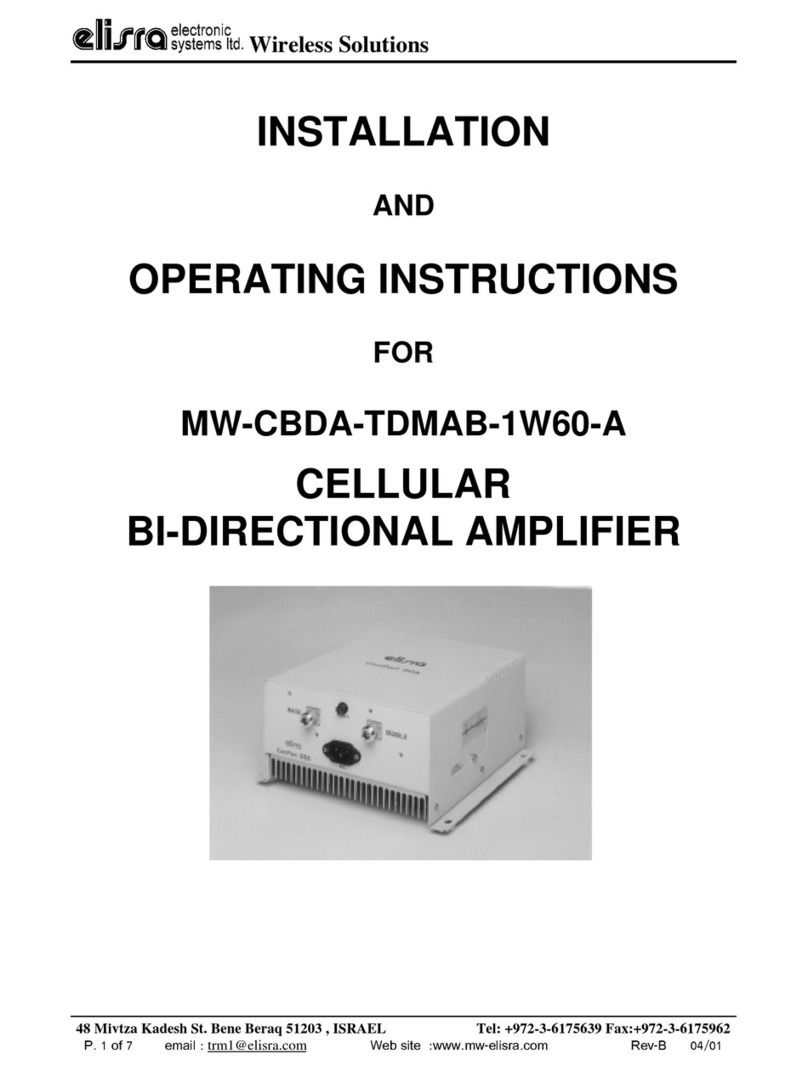 Elisra Electronic Systems Ltd. MW-CBDA-TDMAB-1W60-A Installation and operating instructions