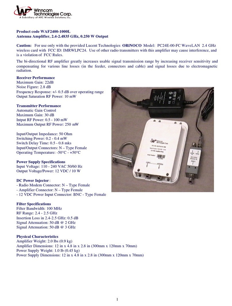 Wincomm Technologies Corp. WAF2400-1000L Installation and operation manual