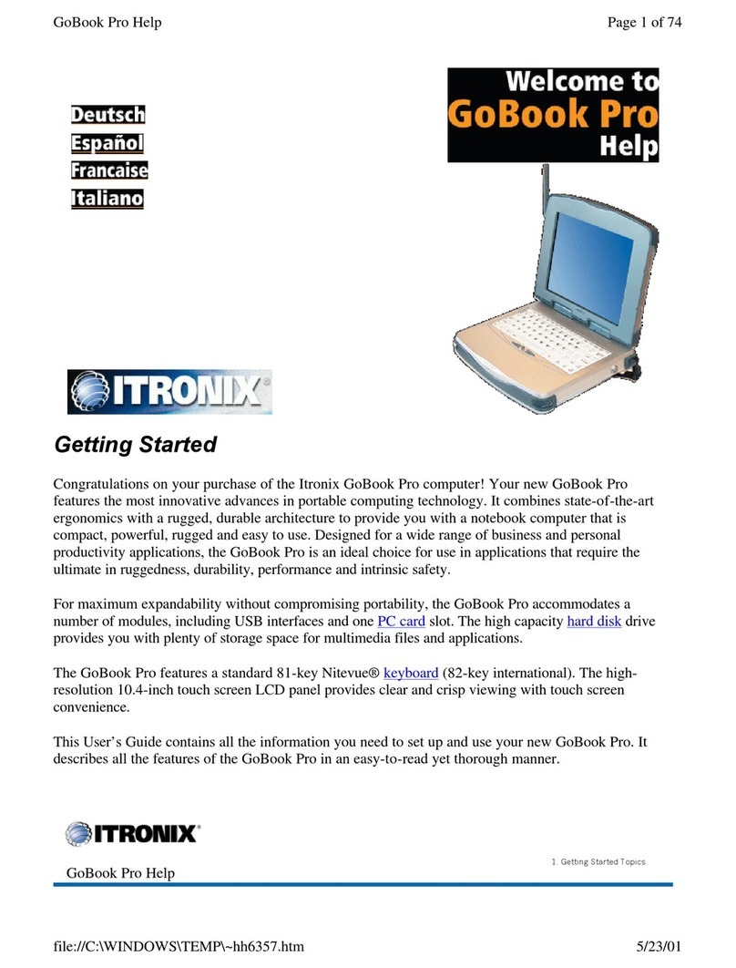 Itronix GoBook Pro User manual