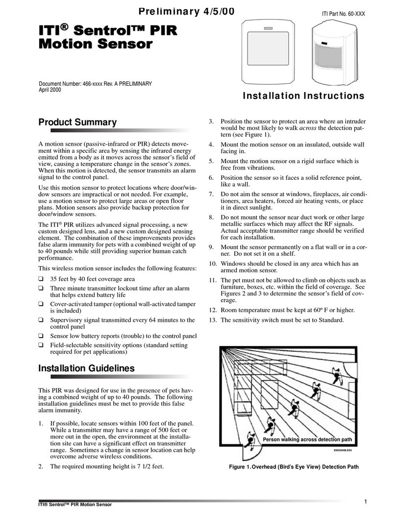 ITI Sentrol  60 series installation instructions