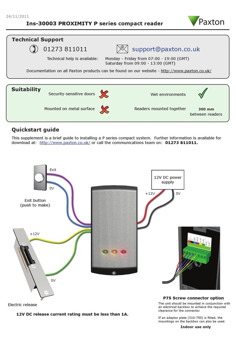 Paxton PROXIMITY P38 quick start guide