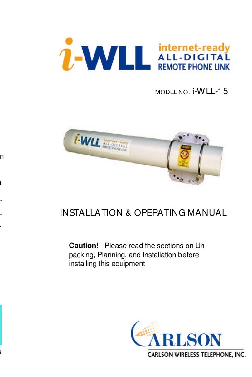 Carlson i-WLL-15 Installation & operating manual