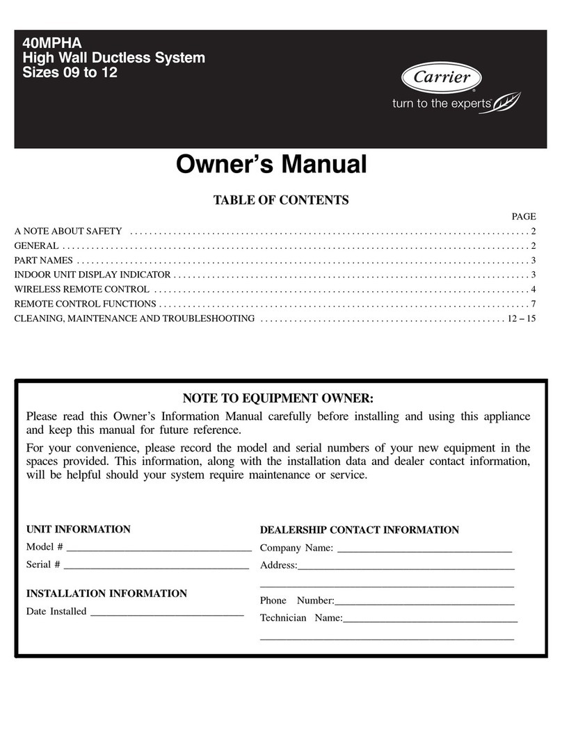 Carrier 40MPHA User manual