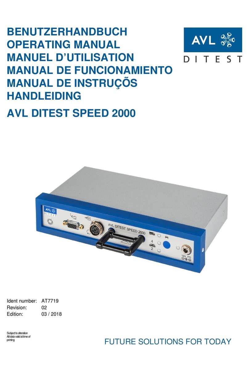 AVL DITEST Speed 2000 User manual