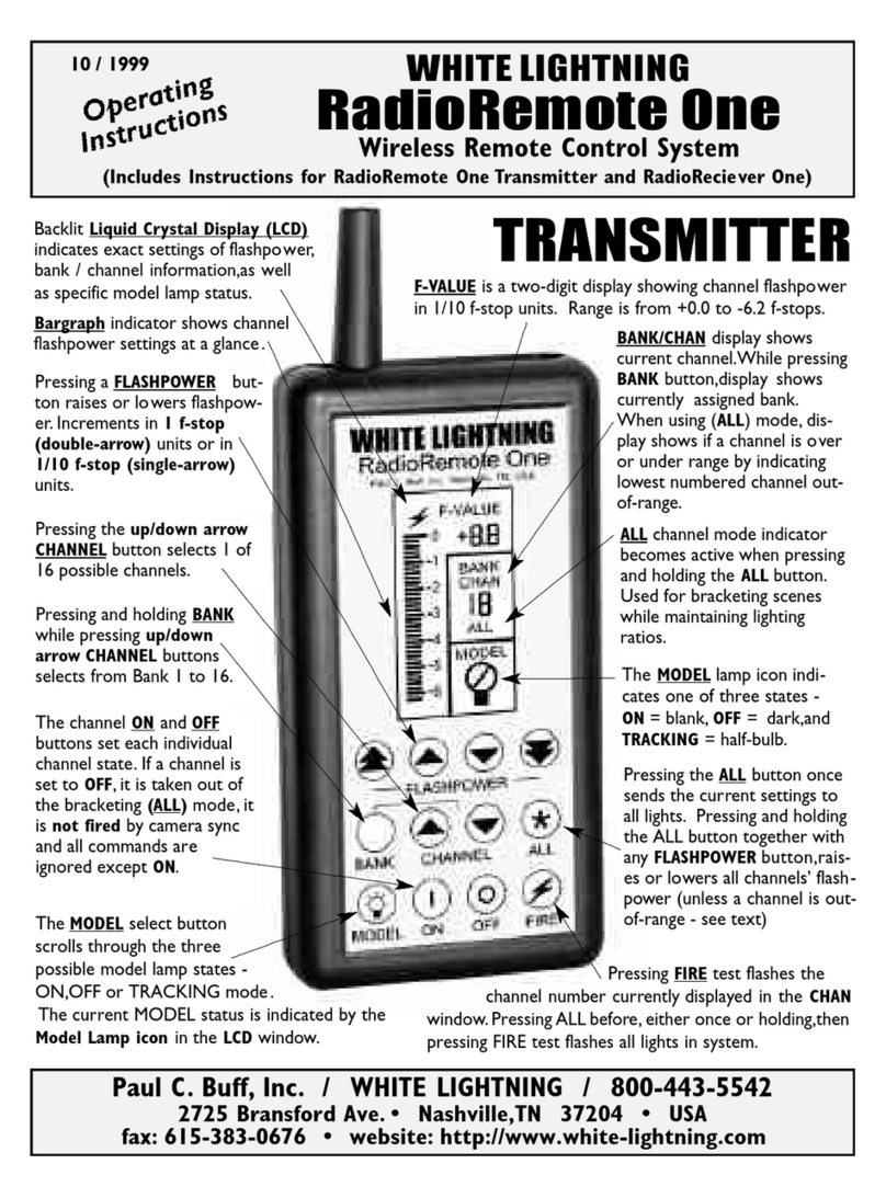 White Lightning RadioRemote One operating instructions