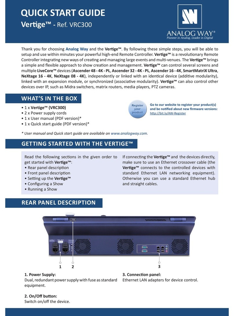 Analog way Vertige VRC300 quick start guide