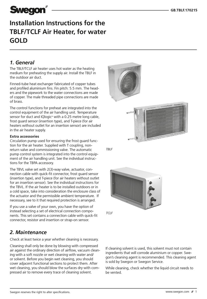 Swegon TCLF installation instructions