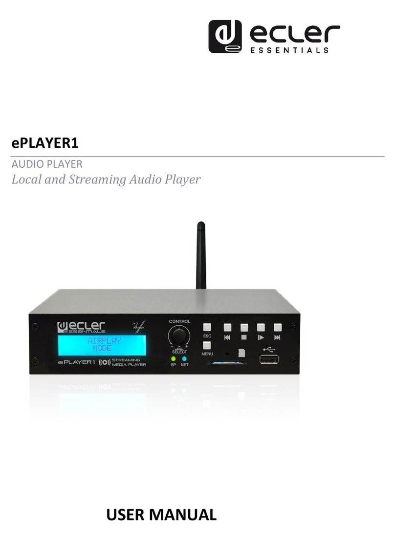 Ecler essentials ePLAYER1 user manual