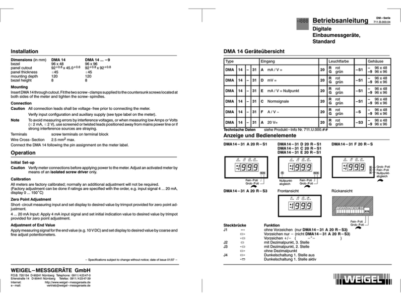 Weigel DMA14-31 A 20 R-S1 operating instructions