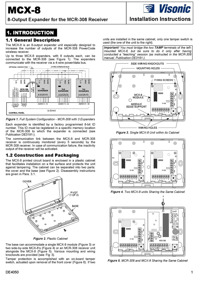 Visonic MCX-8 User manual