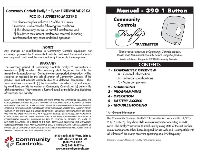 Community Controls Firefly3 User manual
