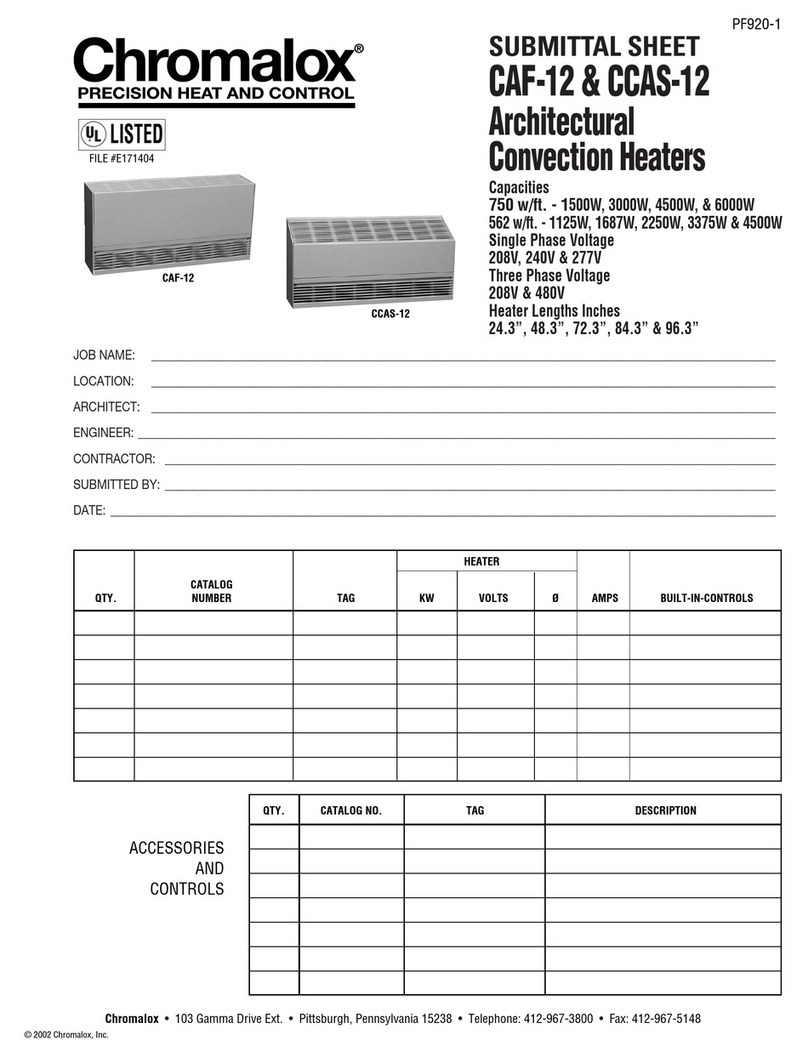 Chromalox CAF-12 Submittal sheet