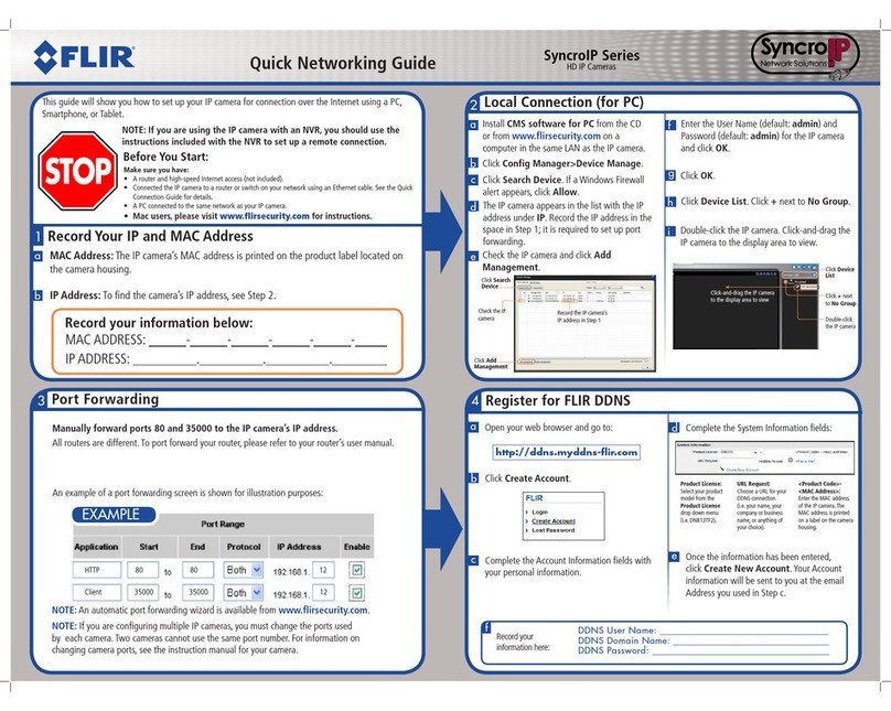FLIR SyncroIP Camera Series Operator's manual