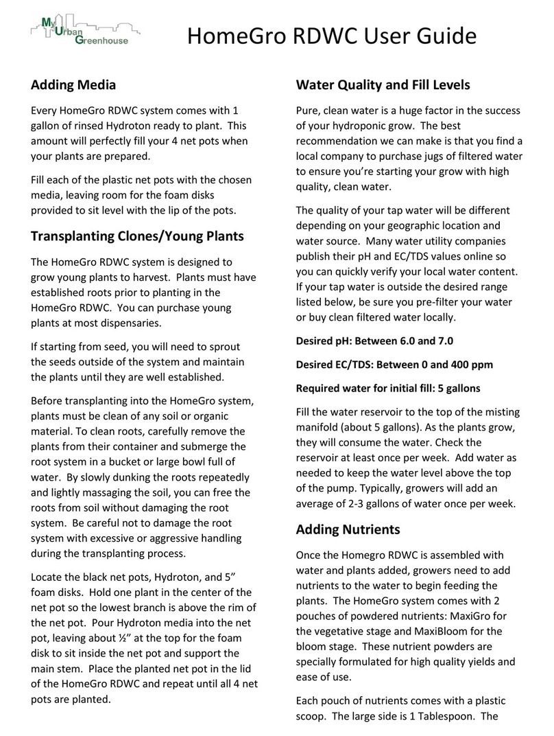 My Urban Greenhouse HomeGro RDWC user guide