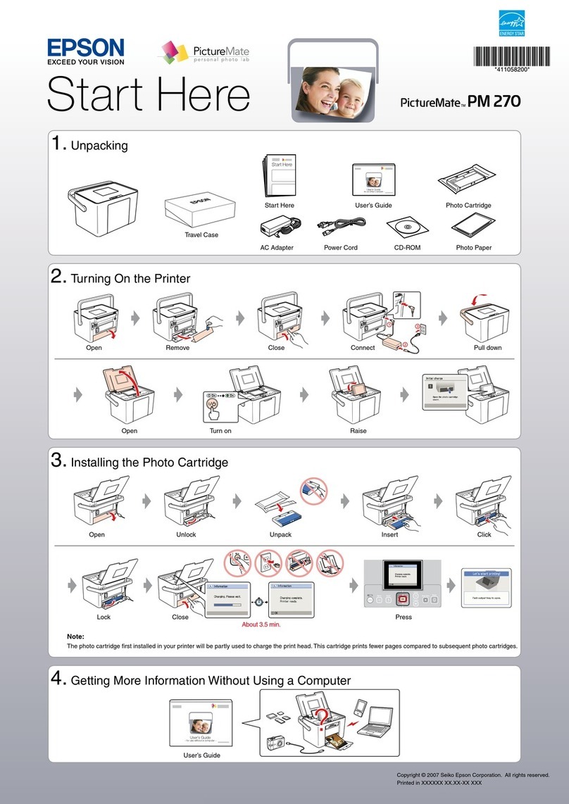 Epson PictureMate PM 270 Instruction Manual