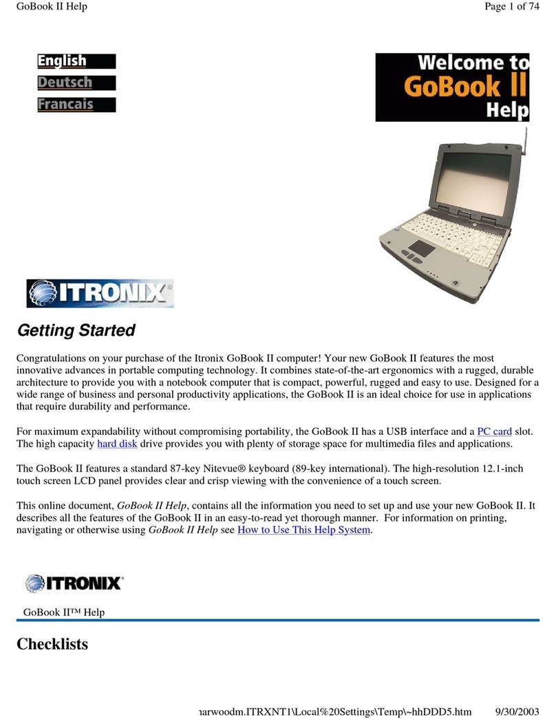 Itronix GoBook II Getting started