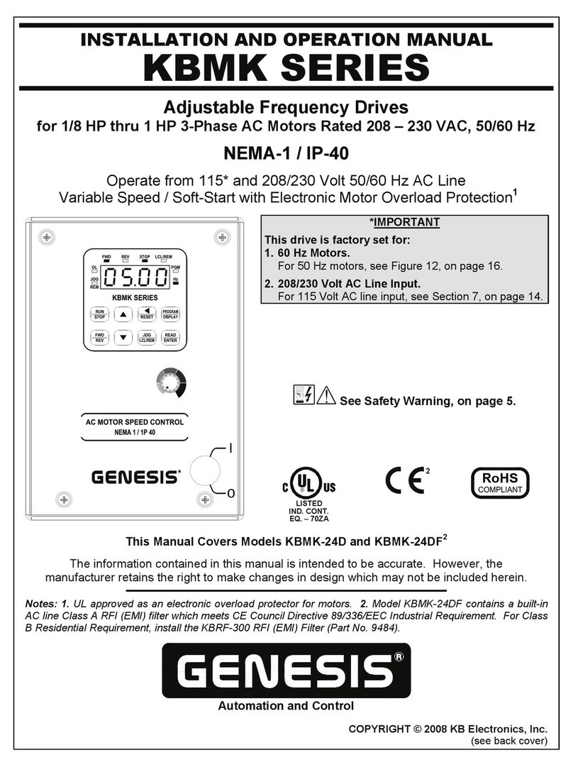 Genesis KBMK Series Installation and operation manual
