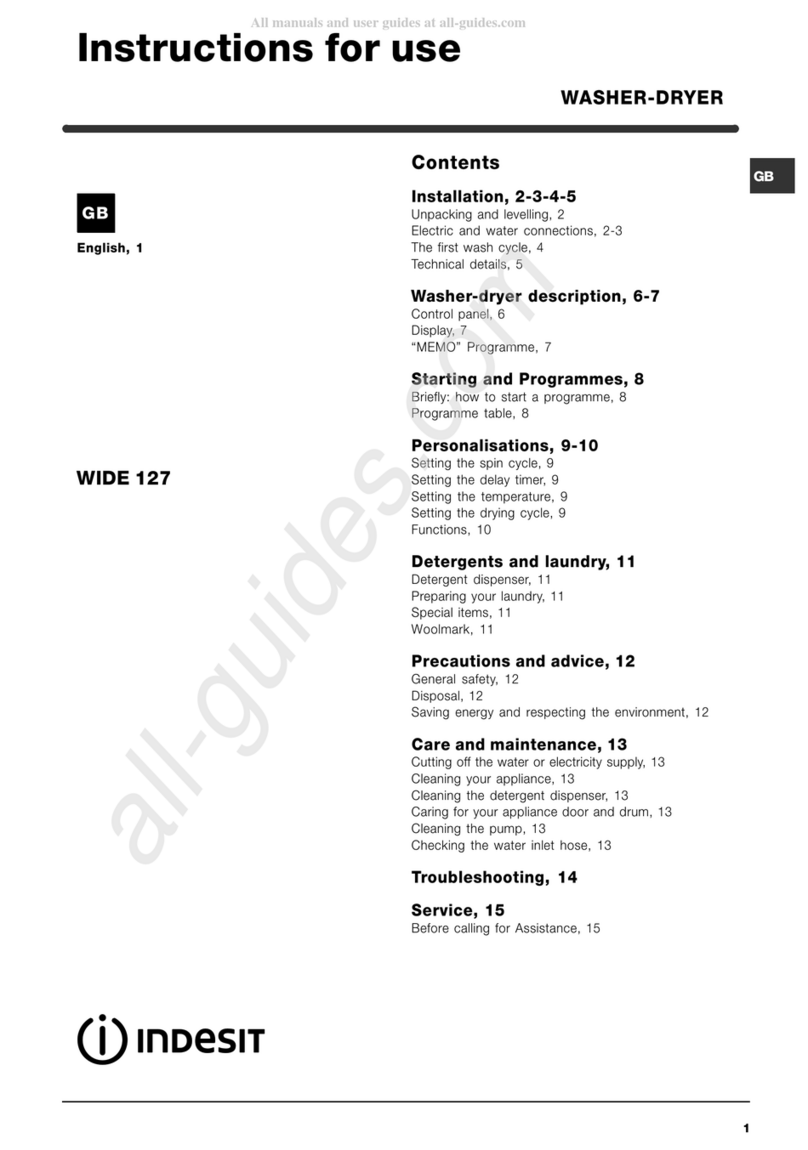 Indesit WIDE 127 User manual